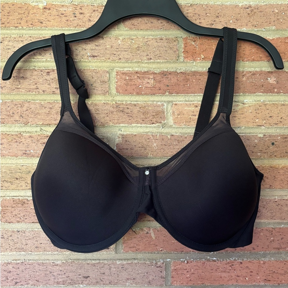 Bali One Smooth U Ultra Light T-Shirt Bra - 3439 38DD, Black, Underwire